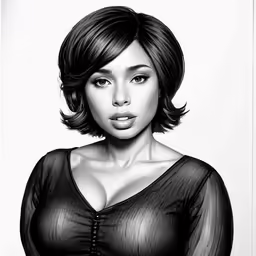 a woman is drawn on a white paper