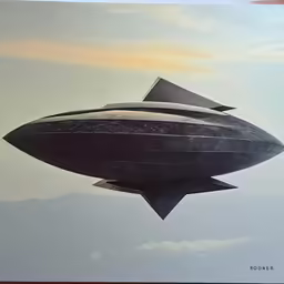 a poster of an unusual black object in the air