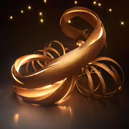 a metallic coil with lights behind it
