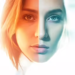 an image of a beautiful woman with blue eyes