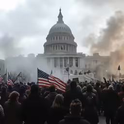 the us capitol building during a protest