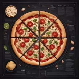 a pizza sitting on top of a pan on top of a table