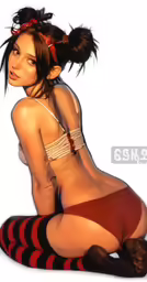 a pretty woman with short hair sitting on the ground