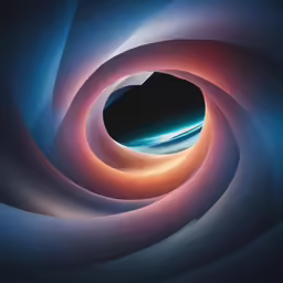 the light inside of the spiral is blue and orange