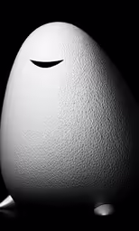 a white egg with an arrow on it