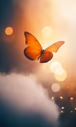 a butterfly sitting on the back of a car