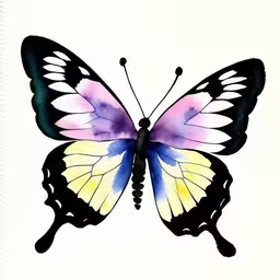 a painting of a butterfly flying through the air