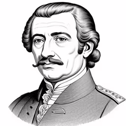 a drawing of the famous captain from a nineteenth era book,a portrait of a man in a suit and a mustache,an engraving portrait of the british king edward,the famous captain john wyester from a portrait by a very old man,the famous man in this drawing is not in color