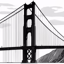 the golden gate bridge towering over the san francisco mountains