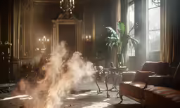 a living room with a couch and a fire place