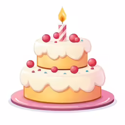 a three layer cake with a single candle on top