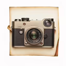 an old - fashioned camera on an old piece of parchment paper
