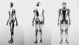 an image of three different robot types, each wearing a body suit