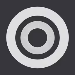 a white circle in a black square