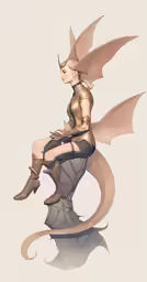 a digital rendering of a woman sitting on a sculpture