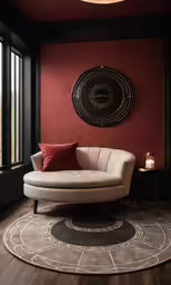 a large living room with a couch and a chair