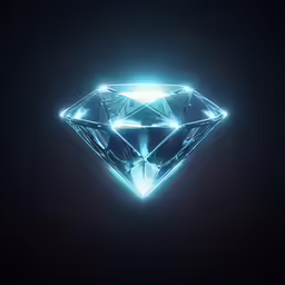 a shiny diamond on a black background