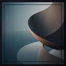 a painting with an abstract design and black frame