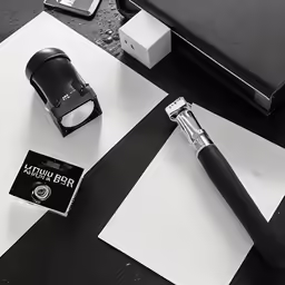 an electric toothbrush on a table next to a usb camera