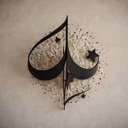 this arabic - style artwork features an intricate geometric design