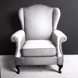 a gray chair with arms and feet and feetrests