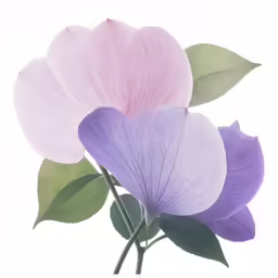 a couple of purple flowers next to each other