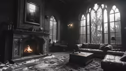 a room with a lot of windows and a bunch of furniture