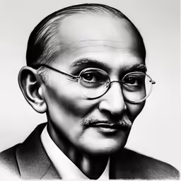 a drawing of a man with glasses