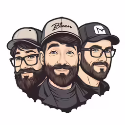 three men wearing hats are looking at the camera