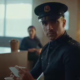 a police officer in a room with people