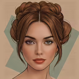 an illustration of the face and head of a woman