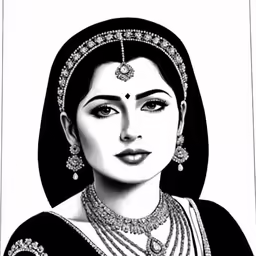 black and white photo of a woman wearing jewellery