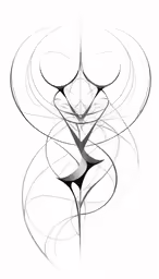 an abstract line drawing of circles and shapes