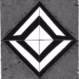 a black and white geometric design that appears to be in a tile