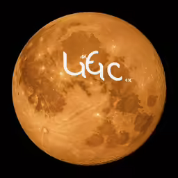 the moon has an image of a large white letter and is in black