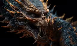 the dragon face is shown on the wall