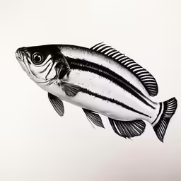 a drawing of a fish flying in the sky