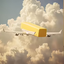a picture of a suitcase being pulled away from an airplane