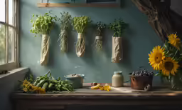 some plants that are on a table