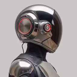 an image of a futuristic robot with headphones