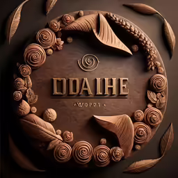 a wooden design in the shape of a flower and leaves with the words, udahe