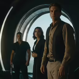 the cast of the diver pose in a tunnel