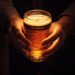 a hand holding a beer glass that reads west gondolet
