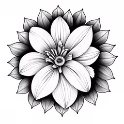 a flower drawn in line with white background