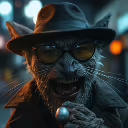 a strange man with a hat and sunglasses on