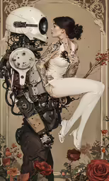 a woman dressed in white poses for a digital drawing