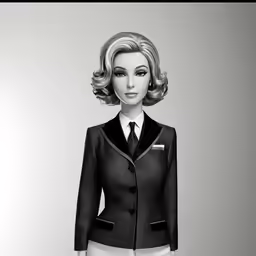 a woman dressed in black and white posing for the camera