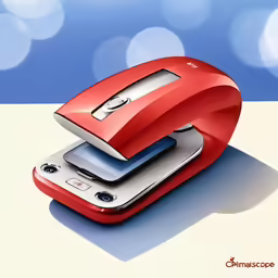 two mobile phones stacked on each other near one another
