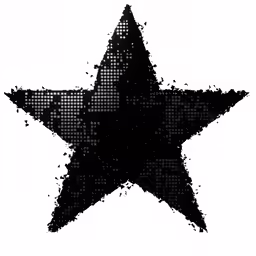 a silhouette of a black star