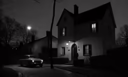 a car is parked in front of the house